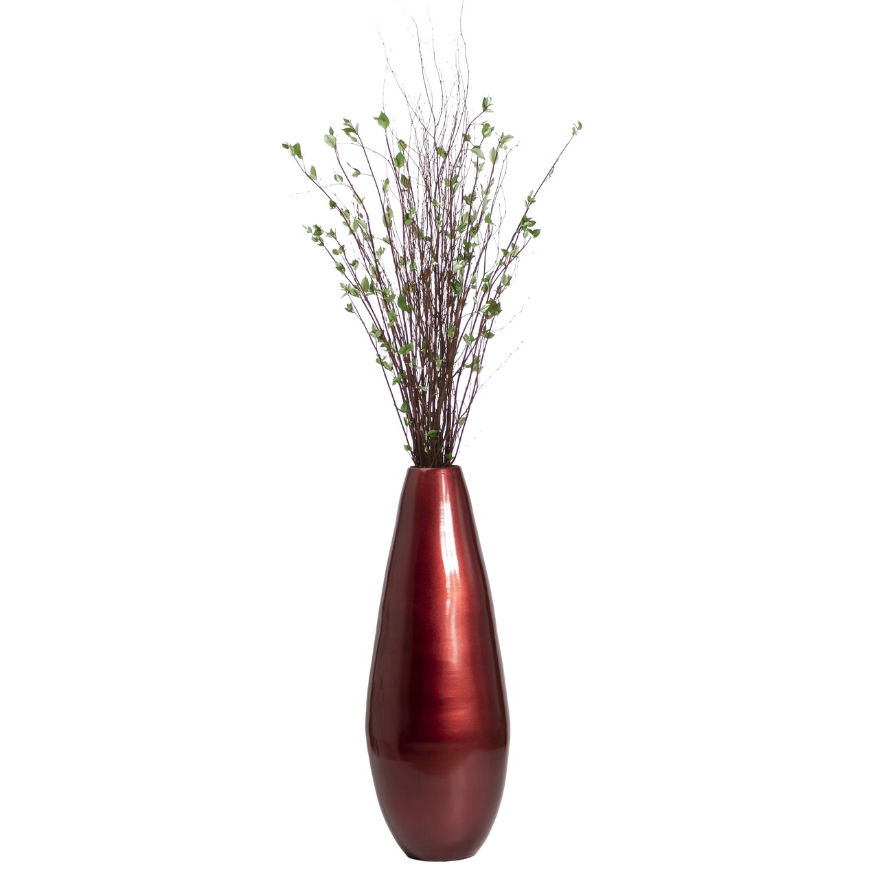 31.5" Spun Bamboo Tall Floor Vase - Sleek Metallic Finish, Elegant Home Decoration, Modern Accent Piece, Living Room Decor, Handcrafted Bamboo Art, Contemporary Interior Design, Unique Tall Vase